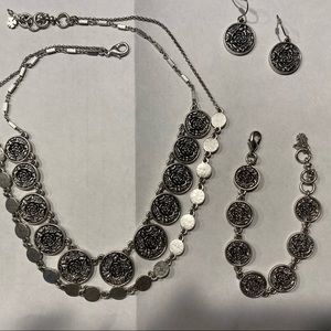 3 piece necklace, bracelet, earring set